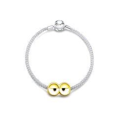 Sylvory 925 Sterling Silver Minion Eyes Charm