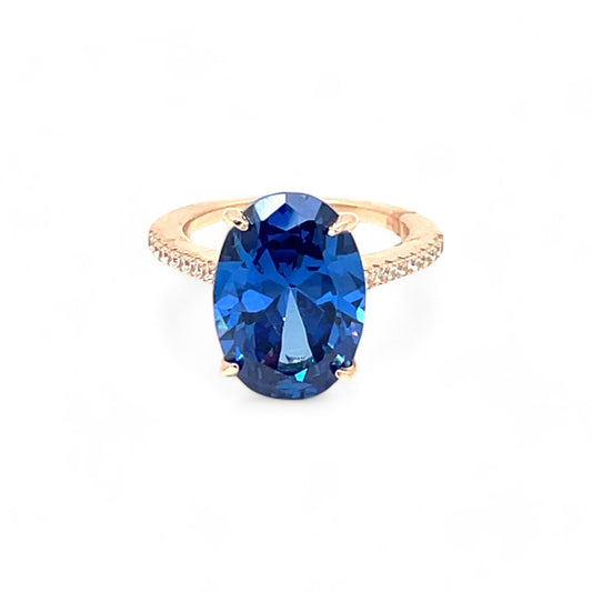 Sylvory 925 Sterling Silver Sapphire Solitaire Ring