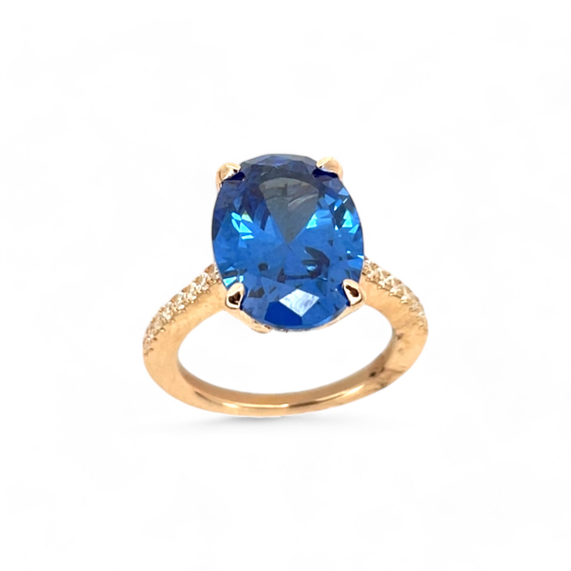 Sylvory 925 Sterling Silver Sapphire Solitaire Ring