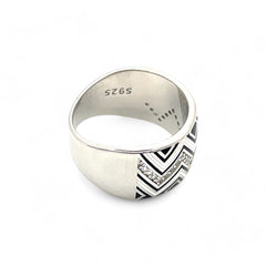 Sylvory 925 Sterling Silver Black & White Ring