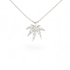 Sylvory 925 Sterling Silver Marijuana Leaf Necklace