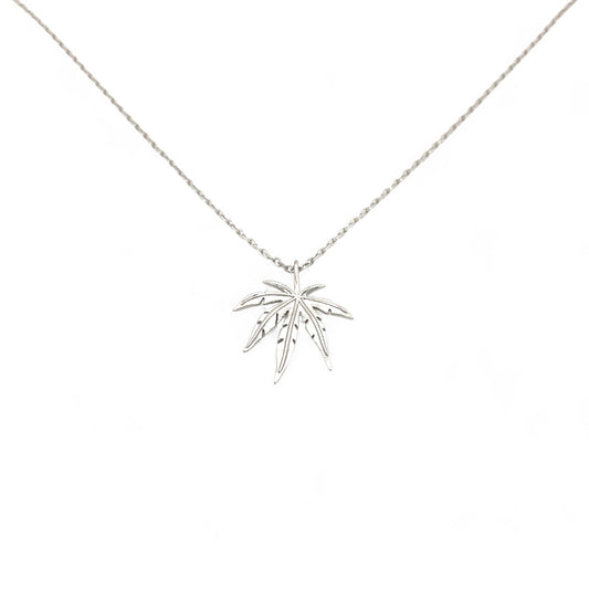 Sylvory 925 Sterling Silver Marijuana Leaf Necklace