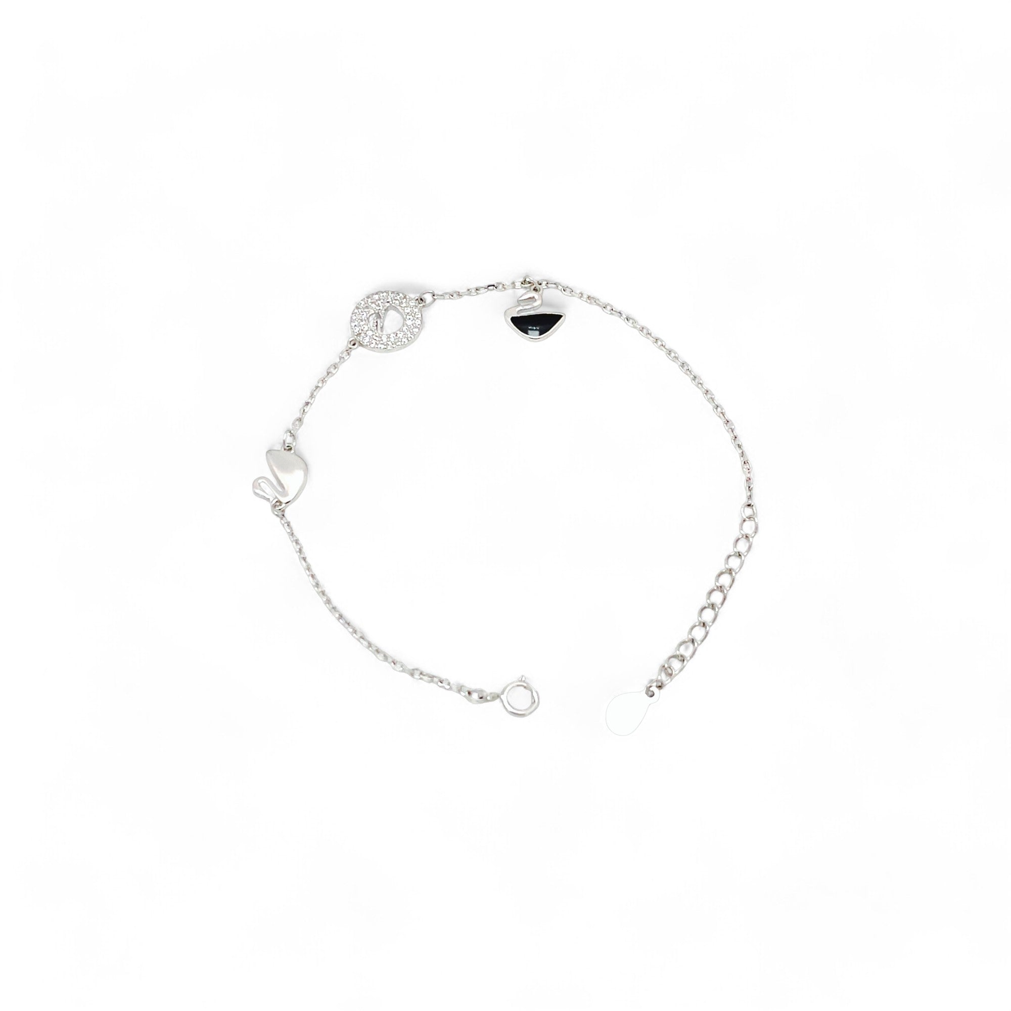 Sylvory 925 Sterling Silver Swan Serenity Bracelet