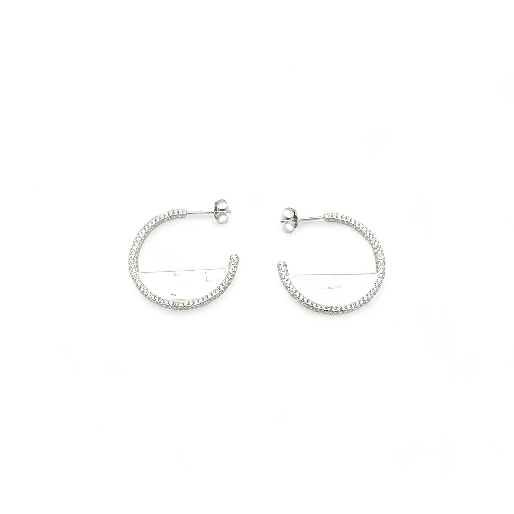 Sylvory 925 Sterling Silver Sparkling Crescent Earrings