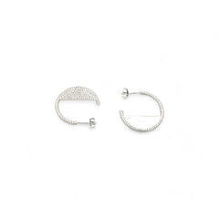 Sylvory 925 Sterling Silver Sparkling Crescent Earrings