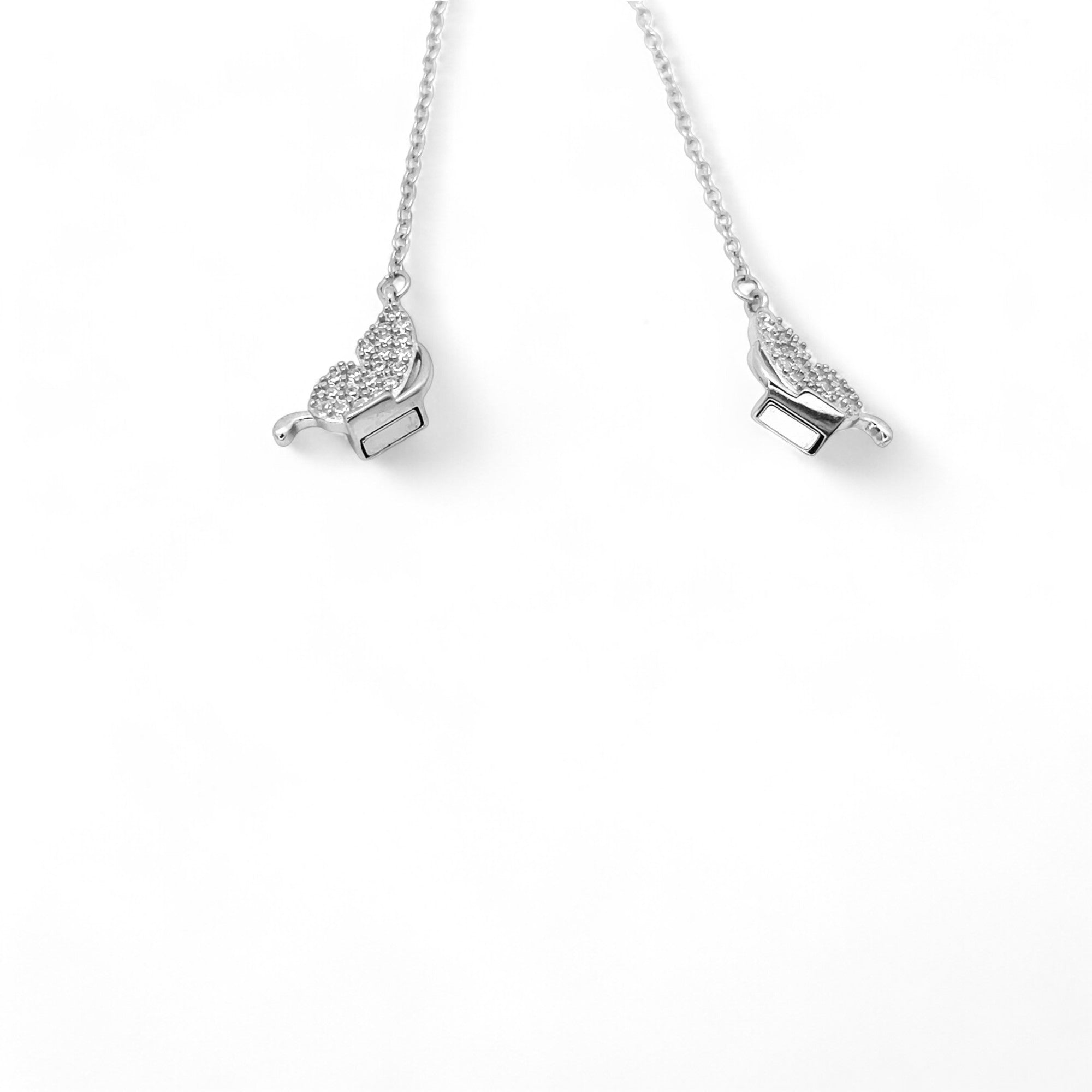 Sylvory 925 Sterling Silver Butterfly Magnet Necklace