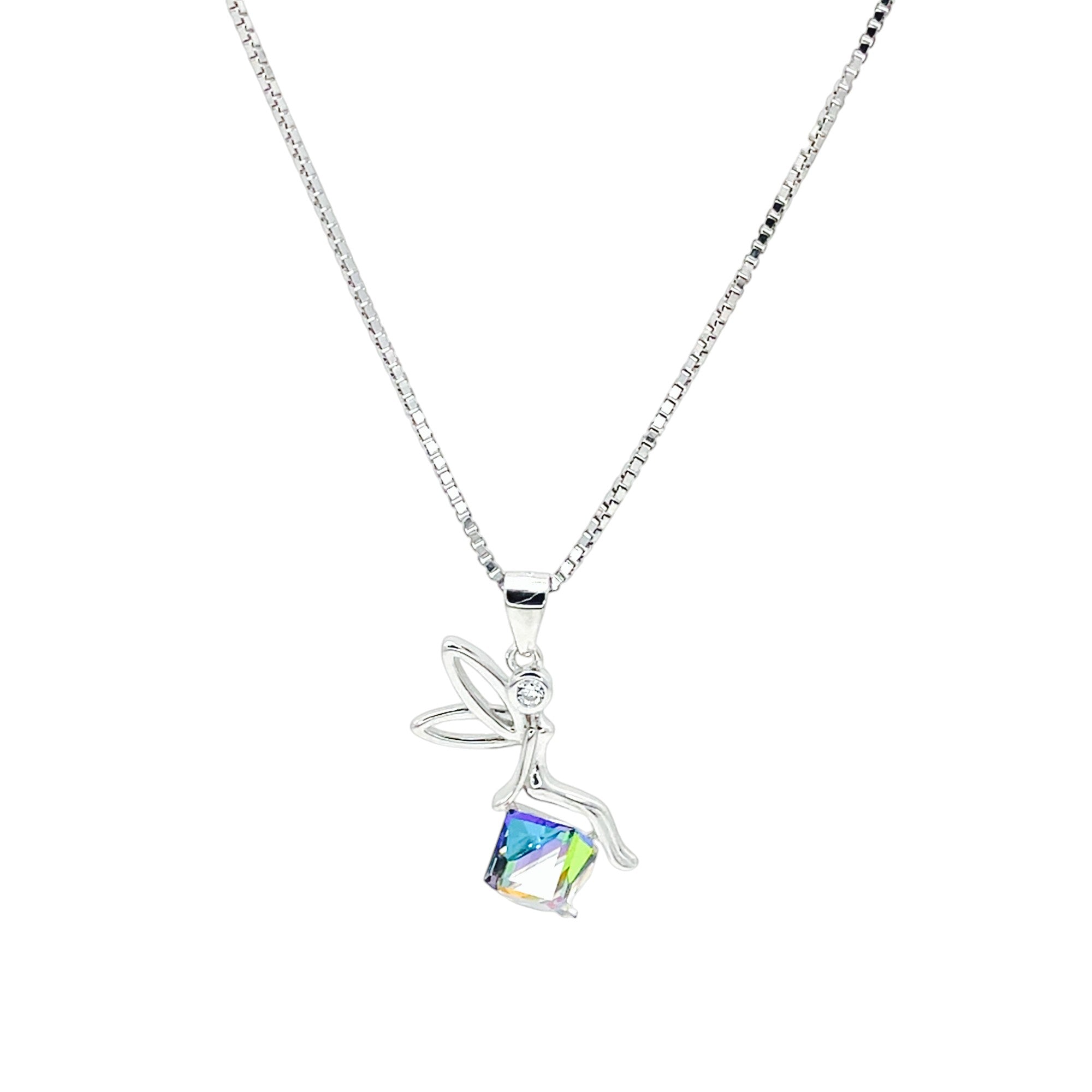 Sylvory 925 Sterling Silver Mystic Prism Necklace