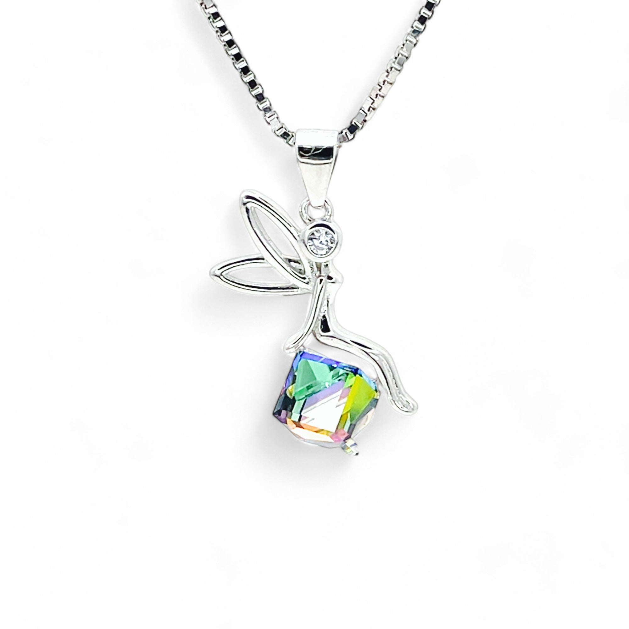 Sylvory 925 Sterling Silver Mystic Prism Necklace