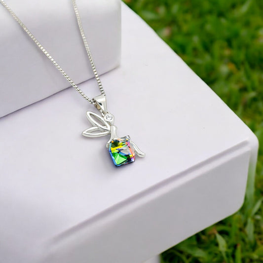 Sylvory 925 Sterling Silver Mystic Prism Necklace