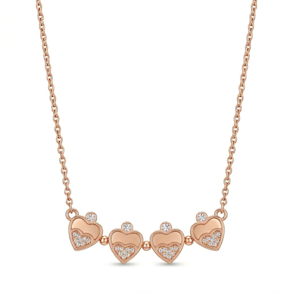 Silver Forever Linked Magnetic Heart Necklace