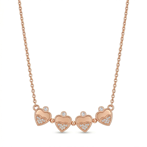 Silver Forever Linked Magnetic Heart Necklace