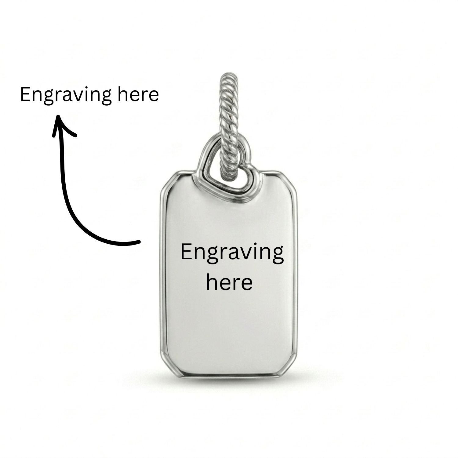 Silver Customized Dog-Tag Charm Secondary image