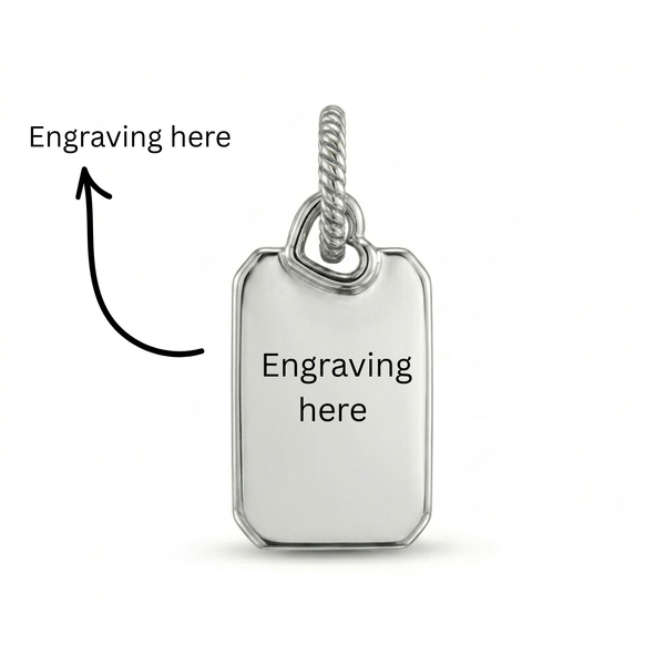 Silver Customized Dog-Tag Charm