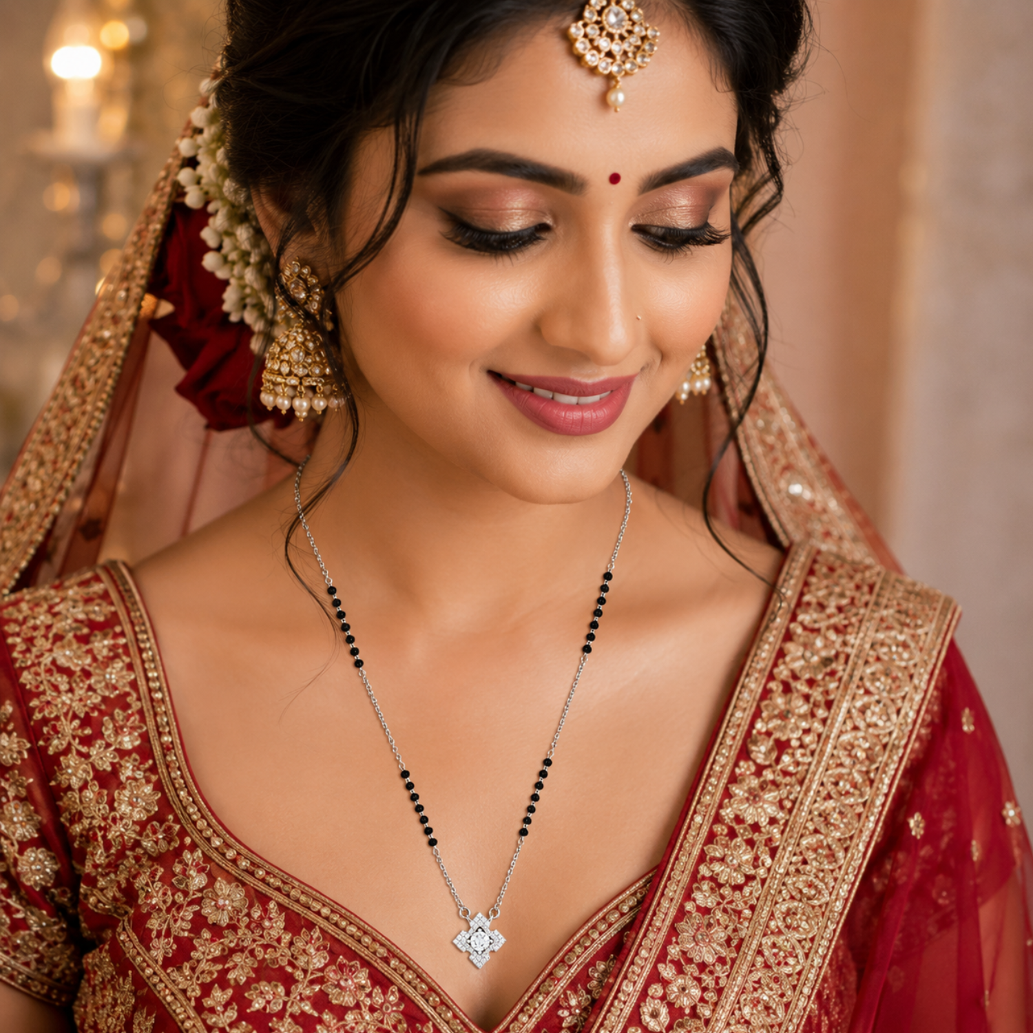 Silver Geometric Mangalsutra