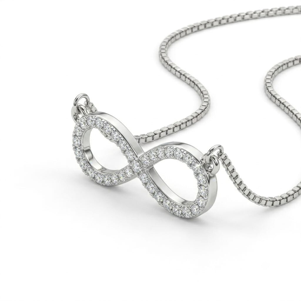 Silver Eternal Sparkle Infinity Necklace