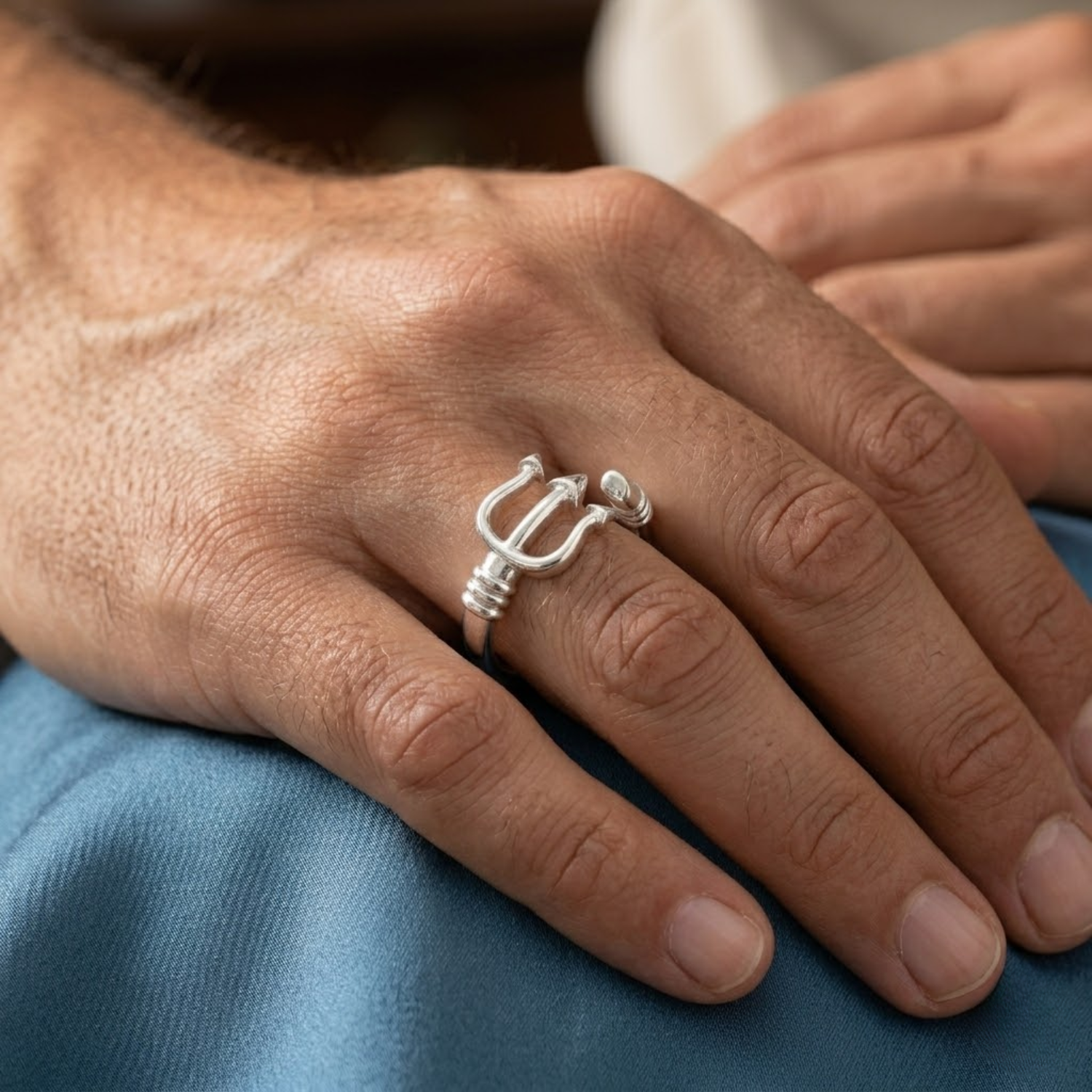 Silver Trident Ring Secondary image