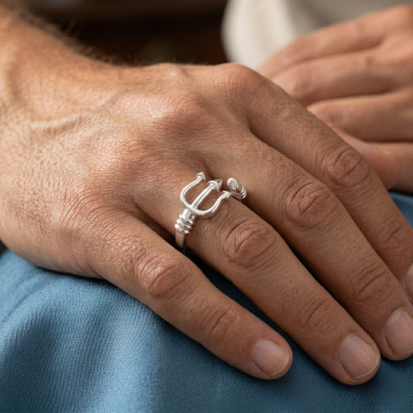 Silver Trident Ring