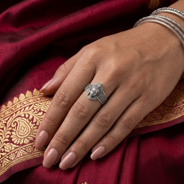 Silver Maa Durga Mahashakti Ring