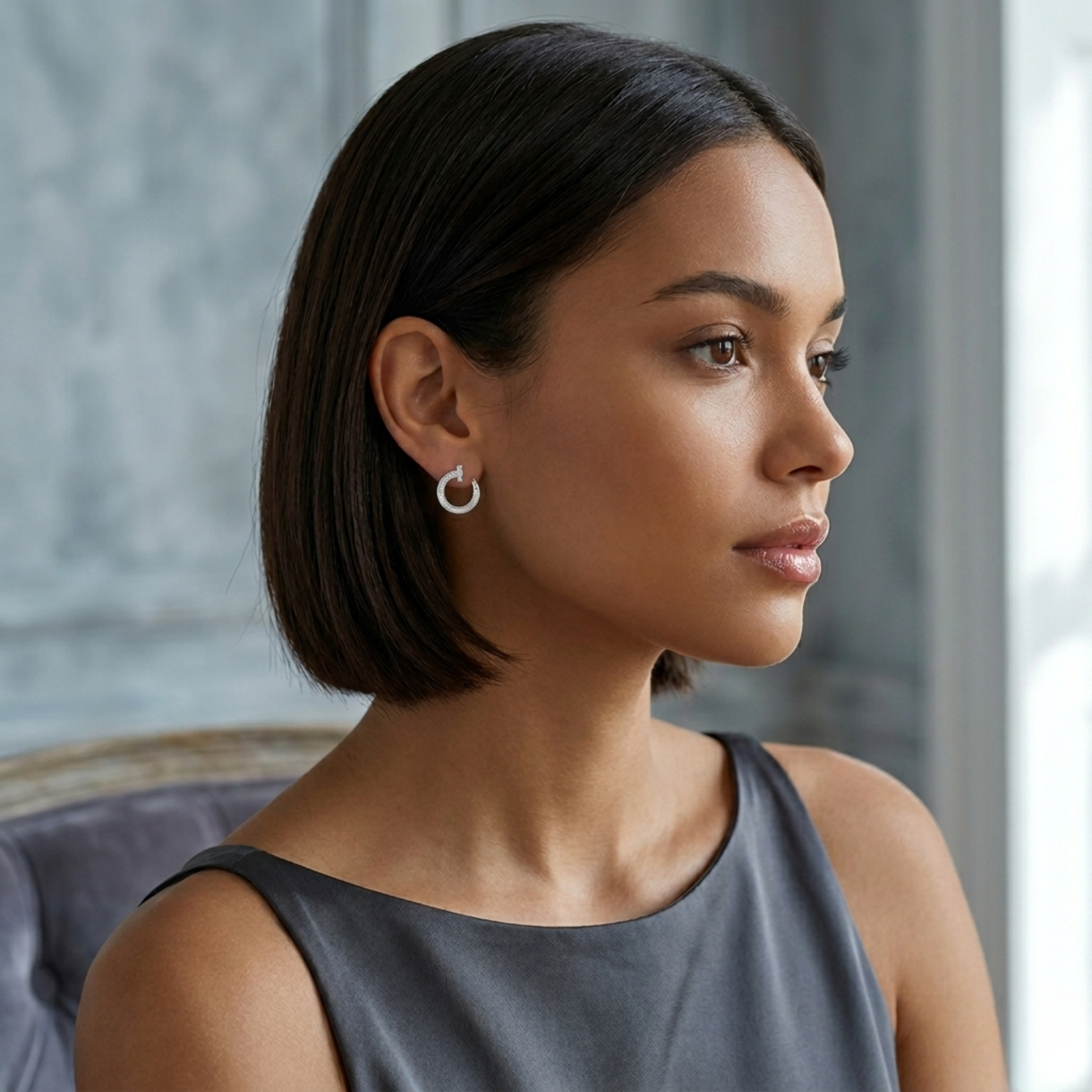 Silver Eterna Nail Studs