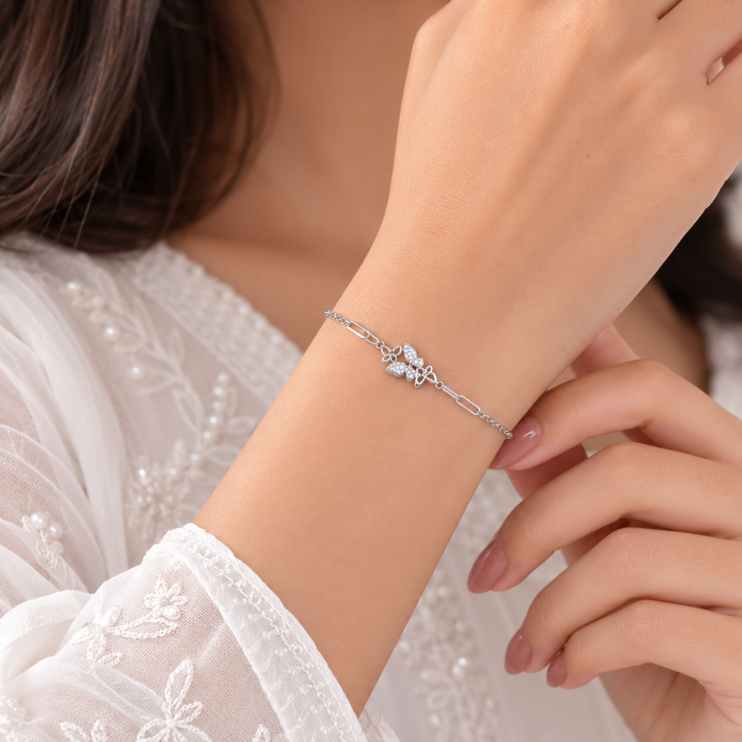 Silver Enchanted Butterfly Bracelet