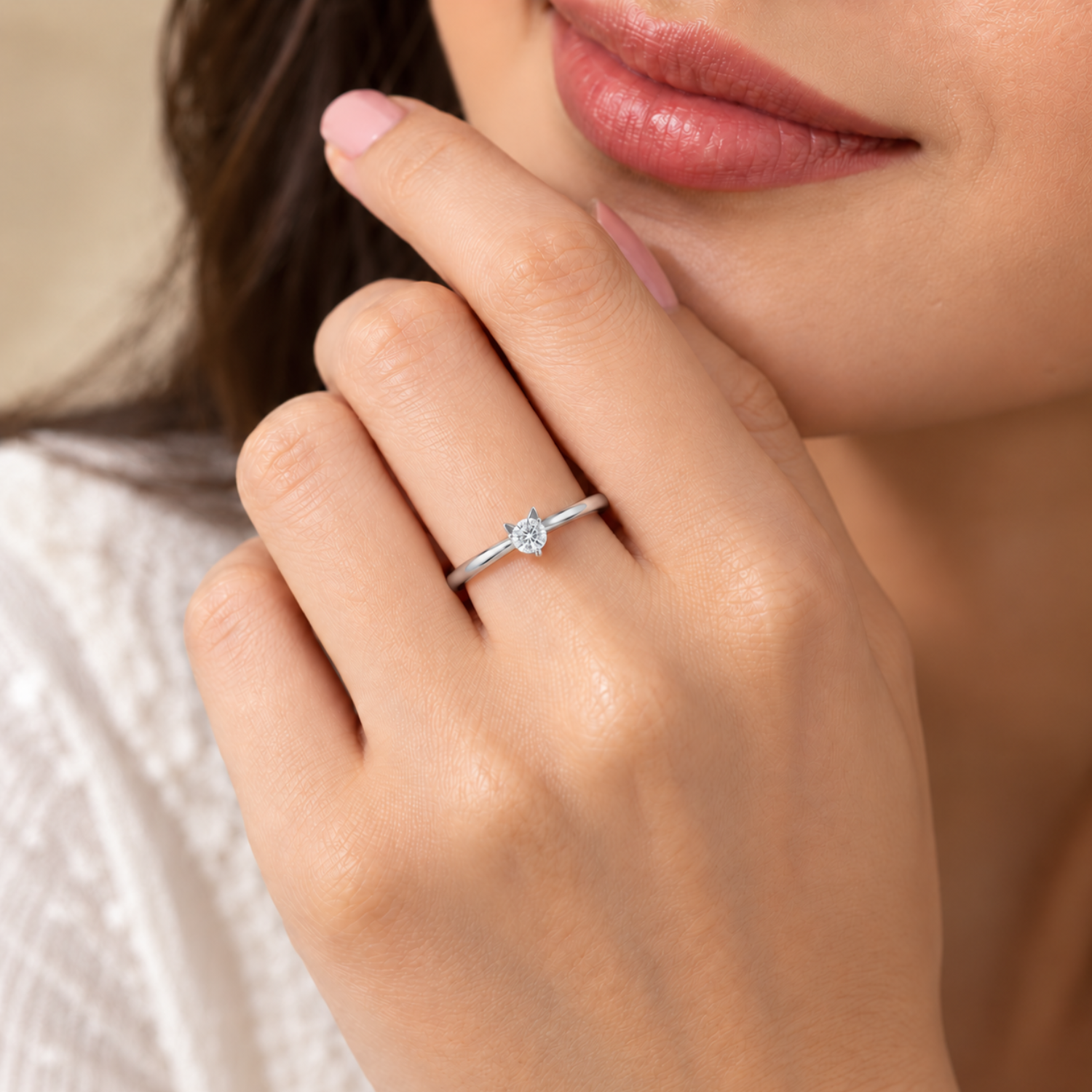 Silver Purrfect Love Solitaire Ring Secondary image