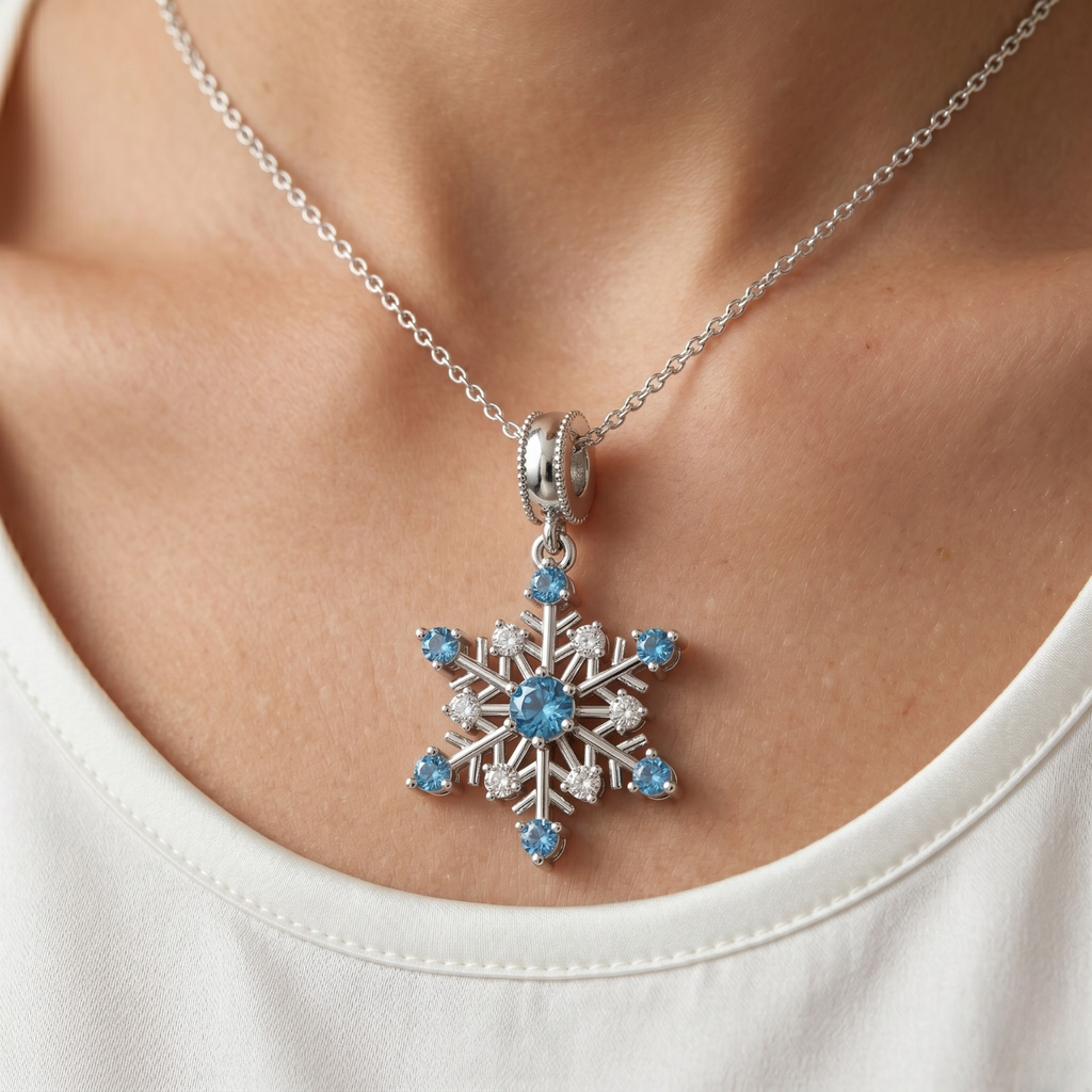 Silver Snowflake Charm