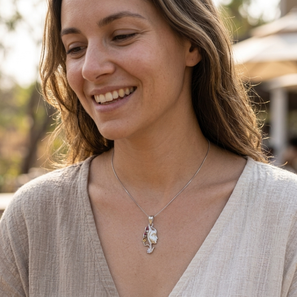 Silver Divine Grace Face Pendant