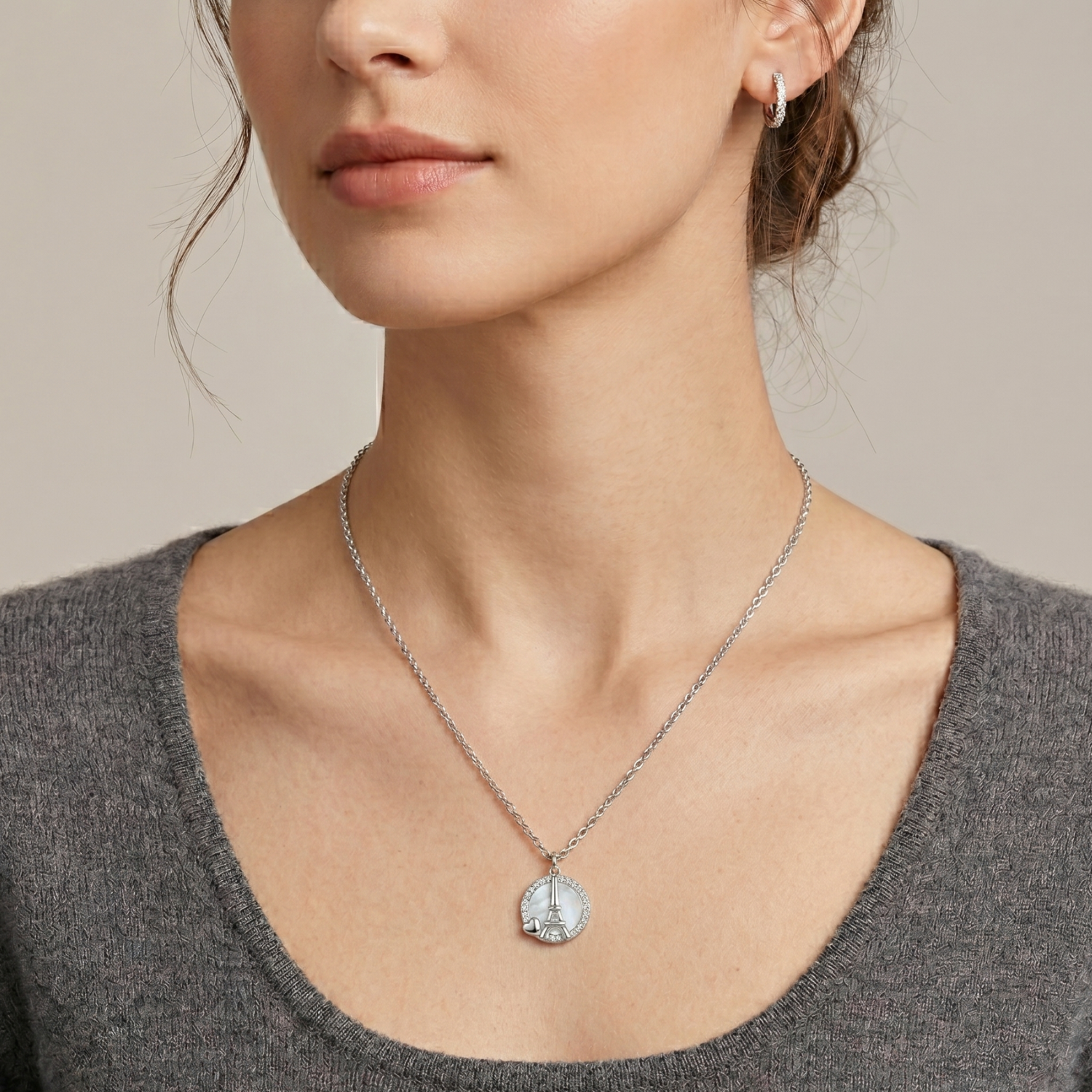 Silver Love in Paris Necklace Secondary image