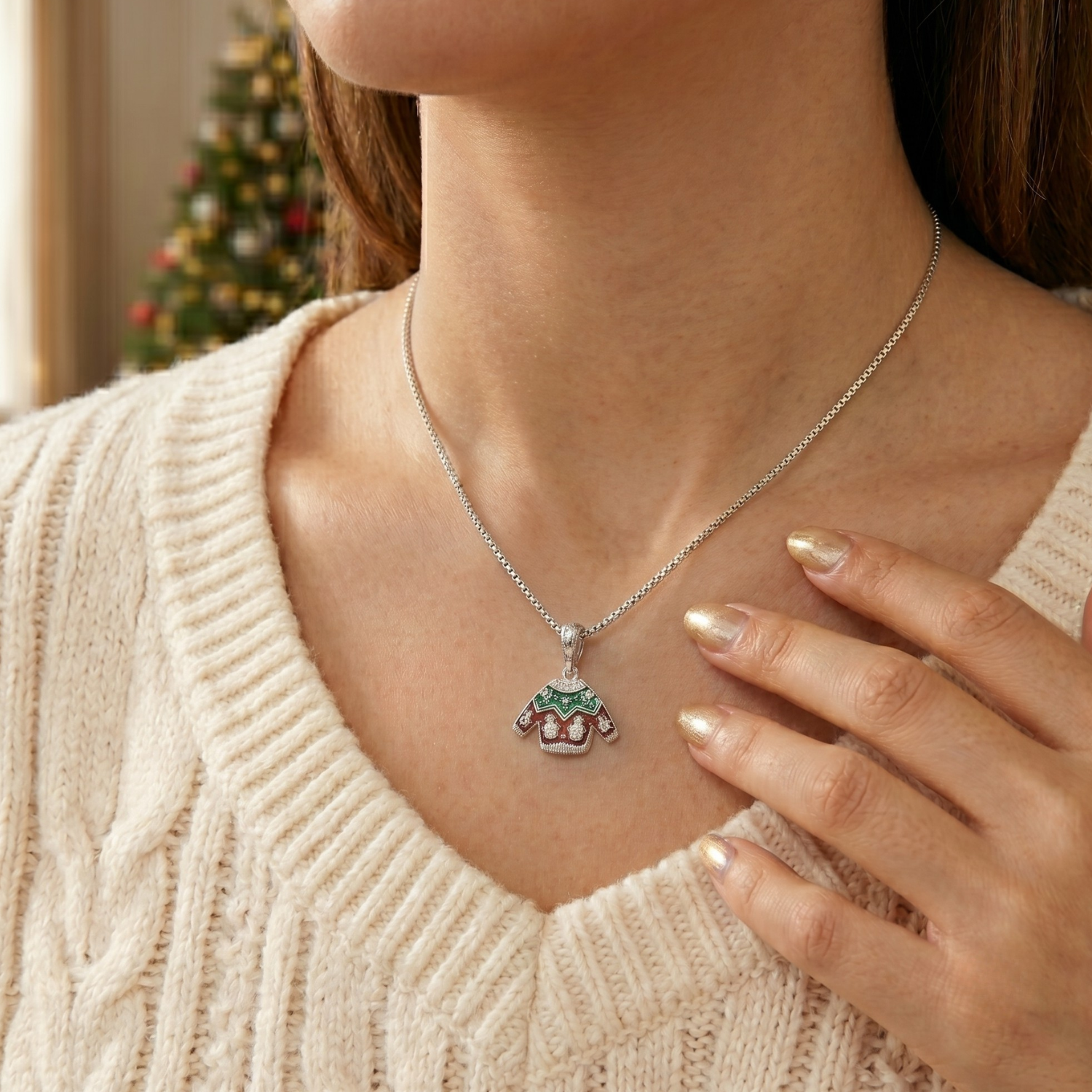 Silver Winter Wonderland Sweater Charm Secondary image