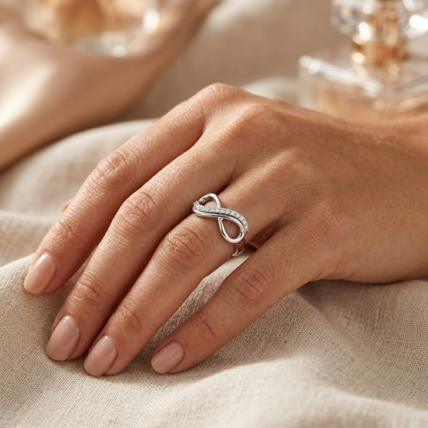 Silver Infinity Zircon Ring Secondary image