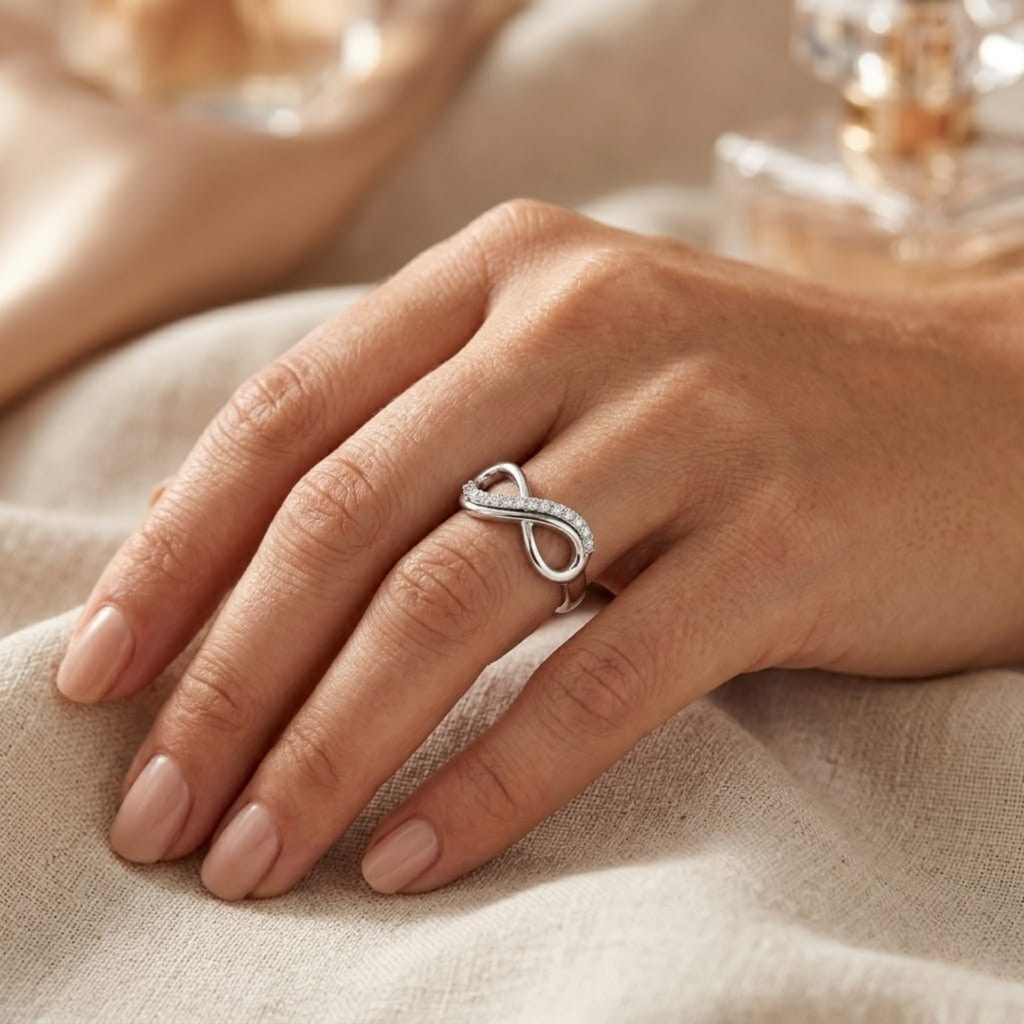 Silver Infinity Zircon Ring