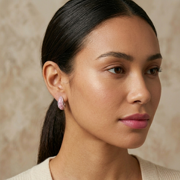 Silver Aurora Pink Earrings