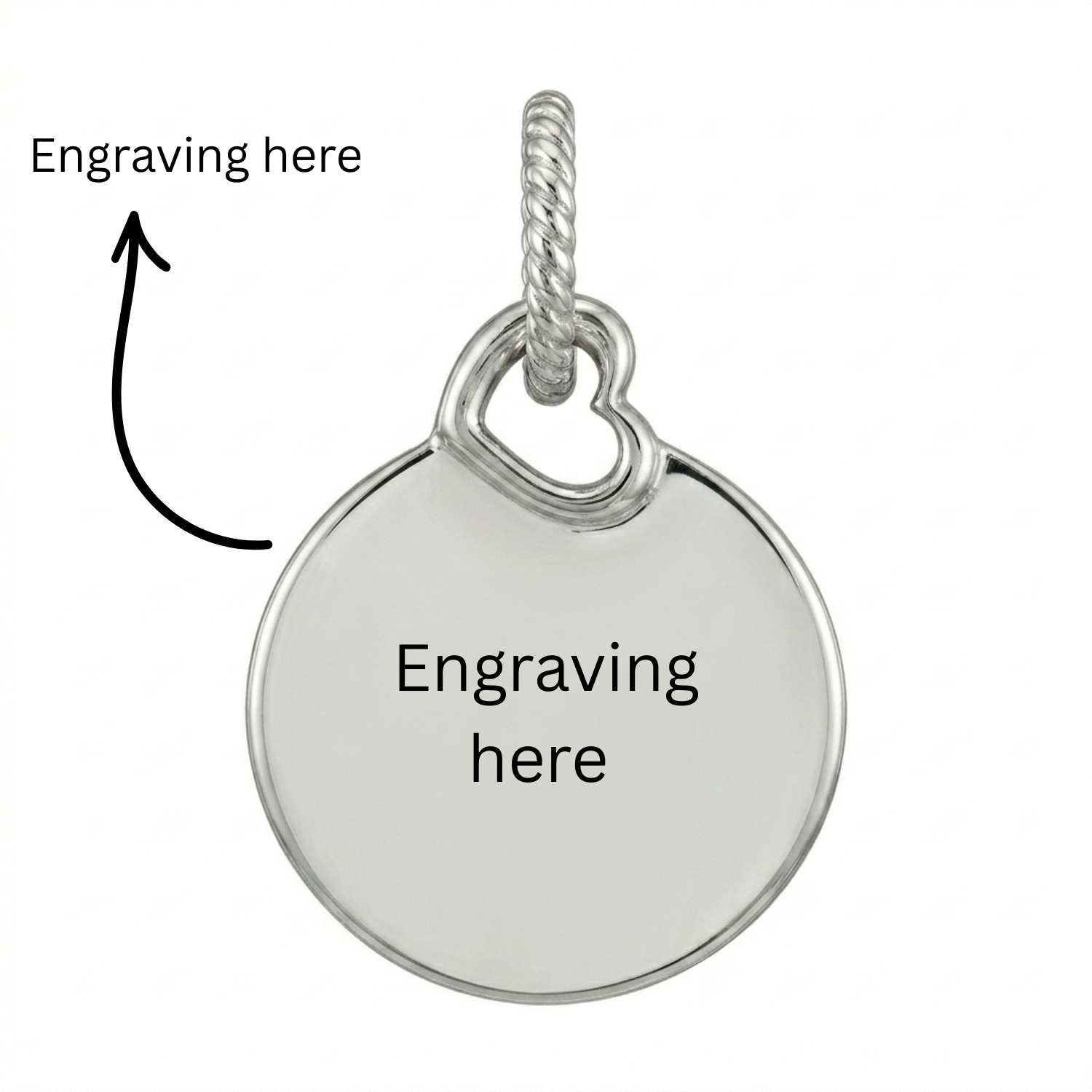 Silver Customized Medallion Charm Secondary image