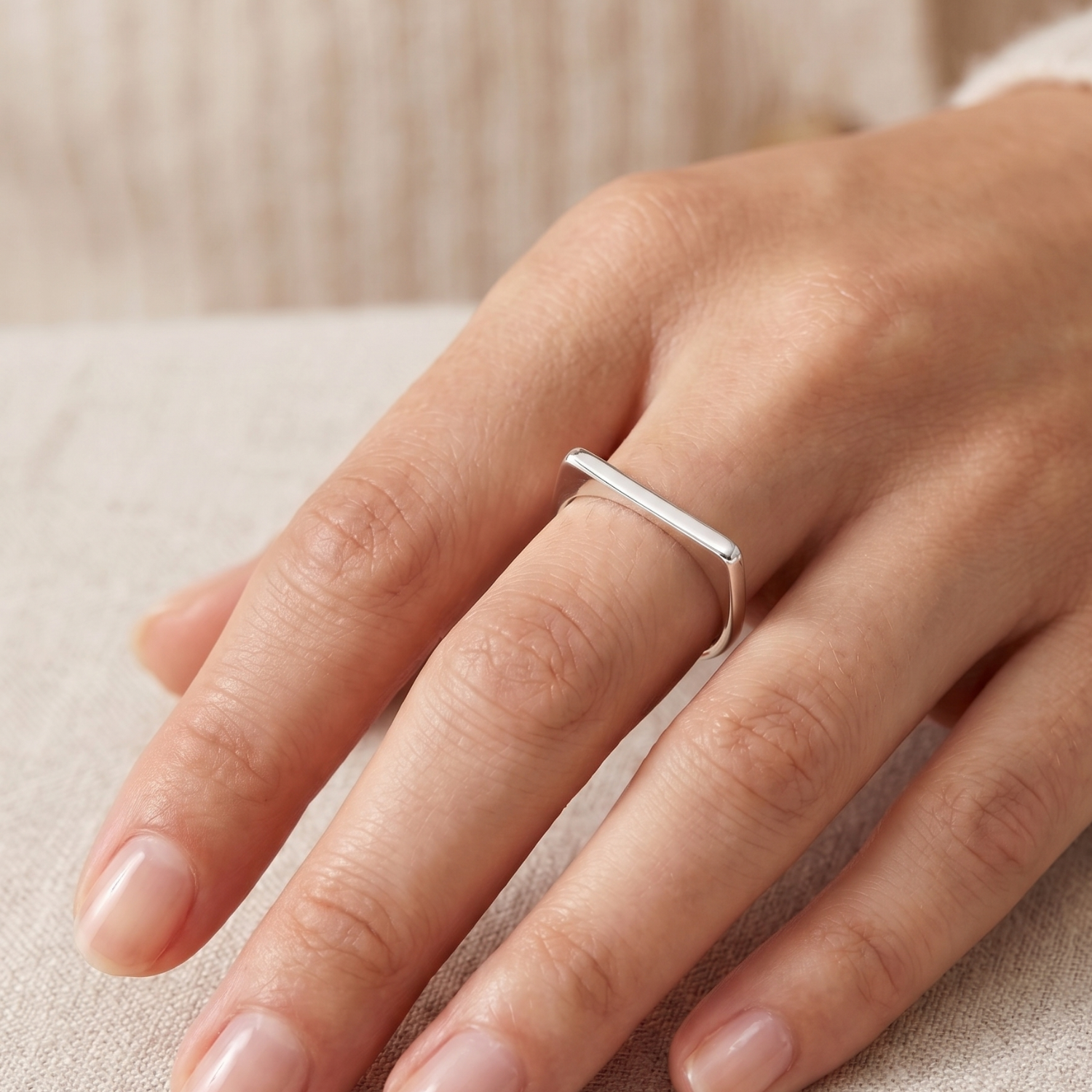 Silver Geometric Ring