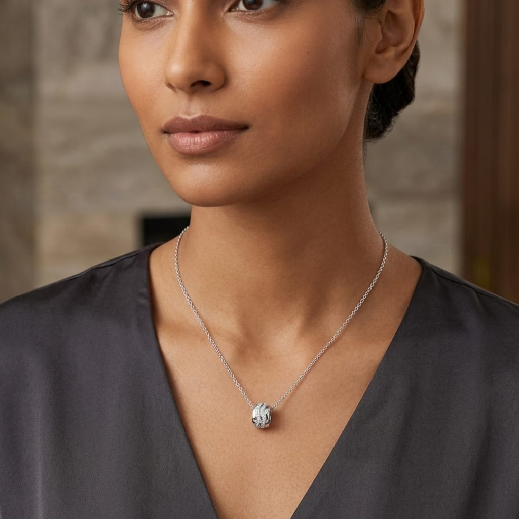 Silver Ring Sparkle Necklace