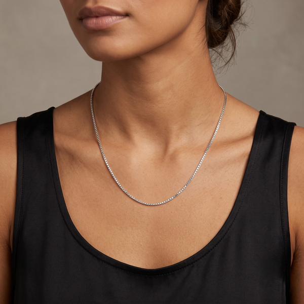 Silver Box Charm Keeper Chain