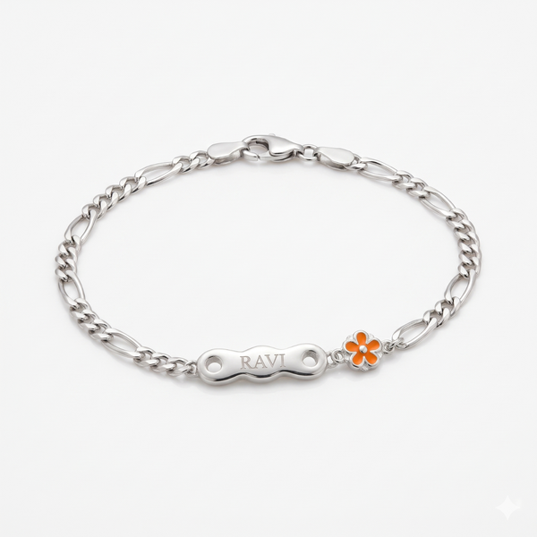 Silver Little Blossom Kids’ Name Bracelet