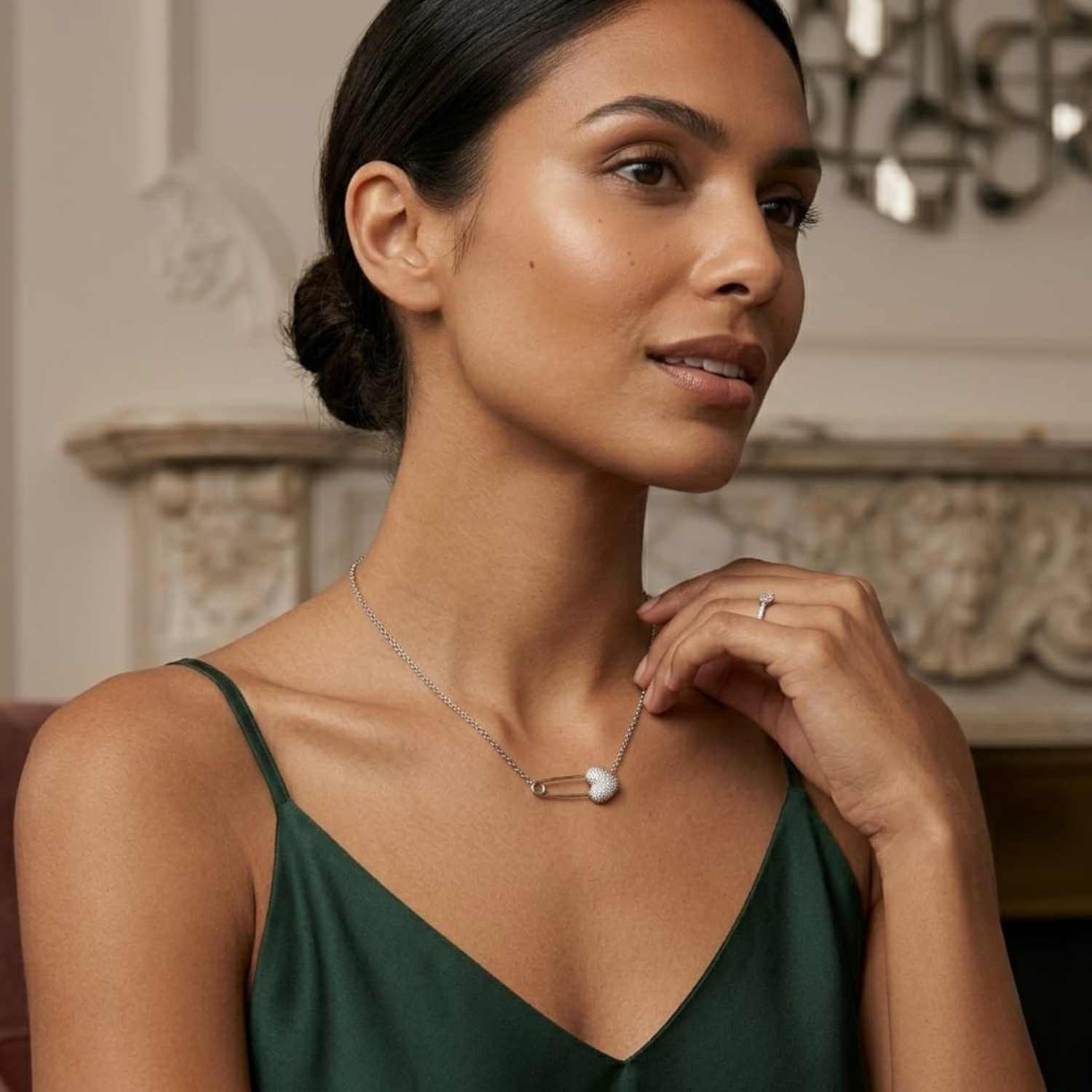 Silver HeartLock Pin necklace