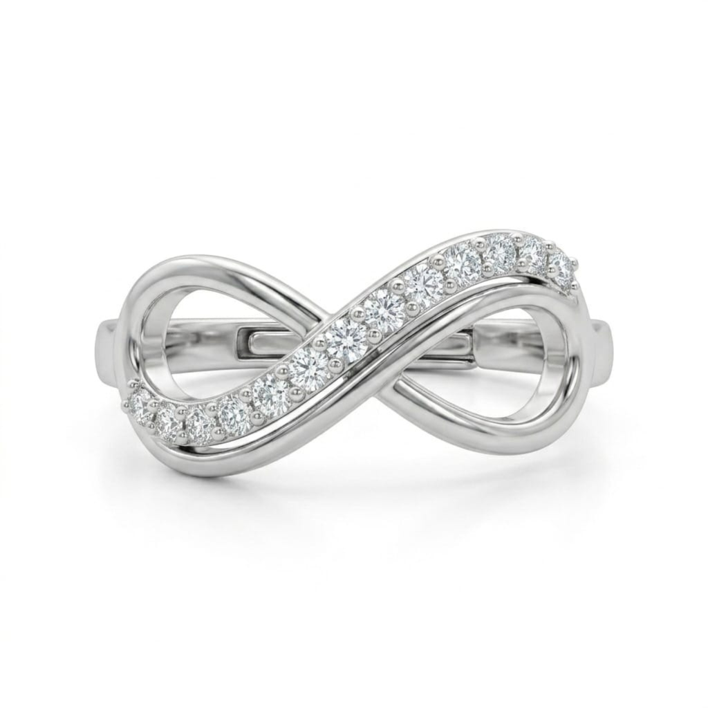 Silver Infinity Zircon Ring