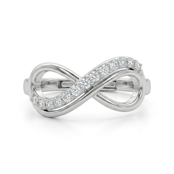 Silver Infinity Zircon Ring