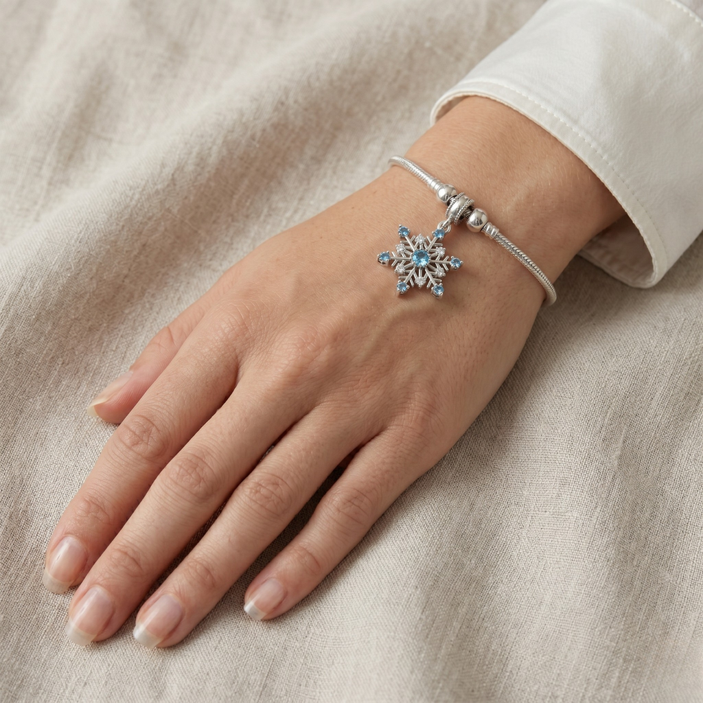 Silver Snowflake Charm