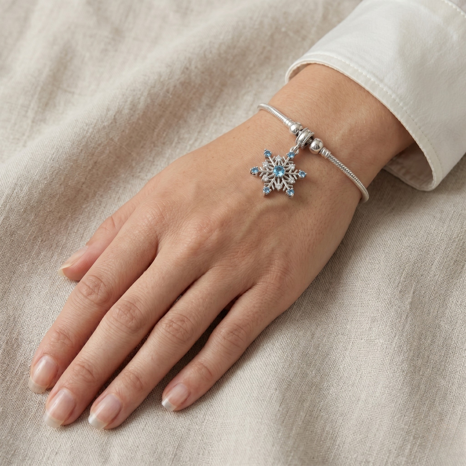 Silver Snowflake Charm