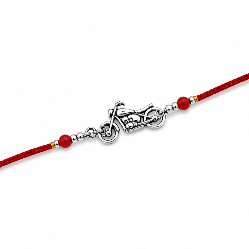 Silver Motorcycle Rakhi
