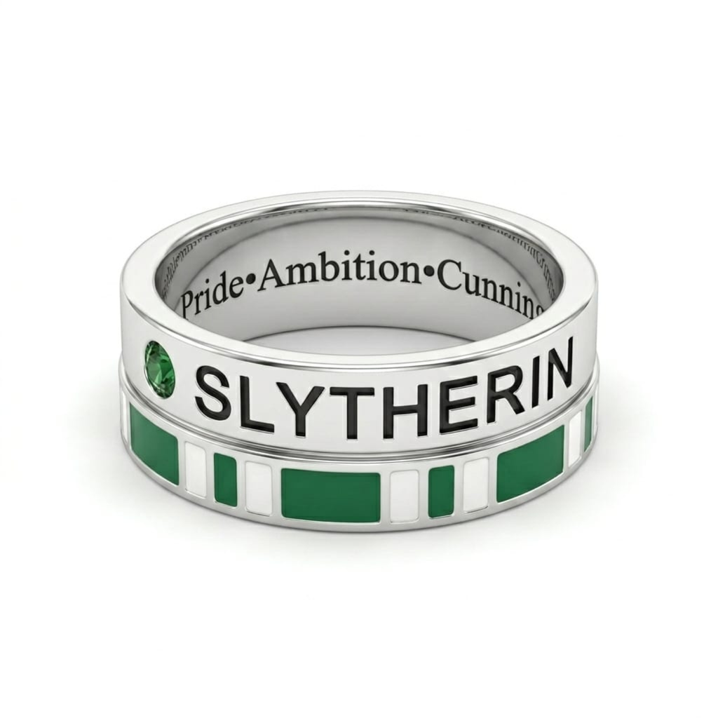 Silver Slytherin Legacy Band Ring
