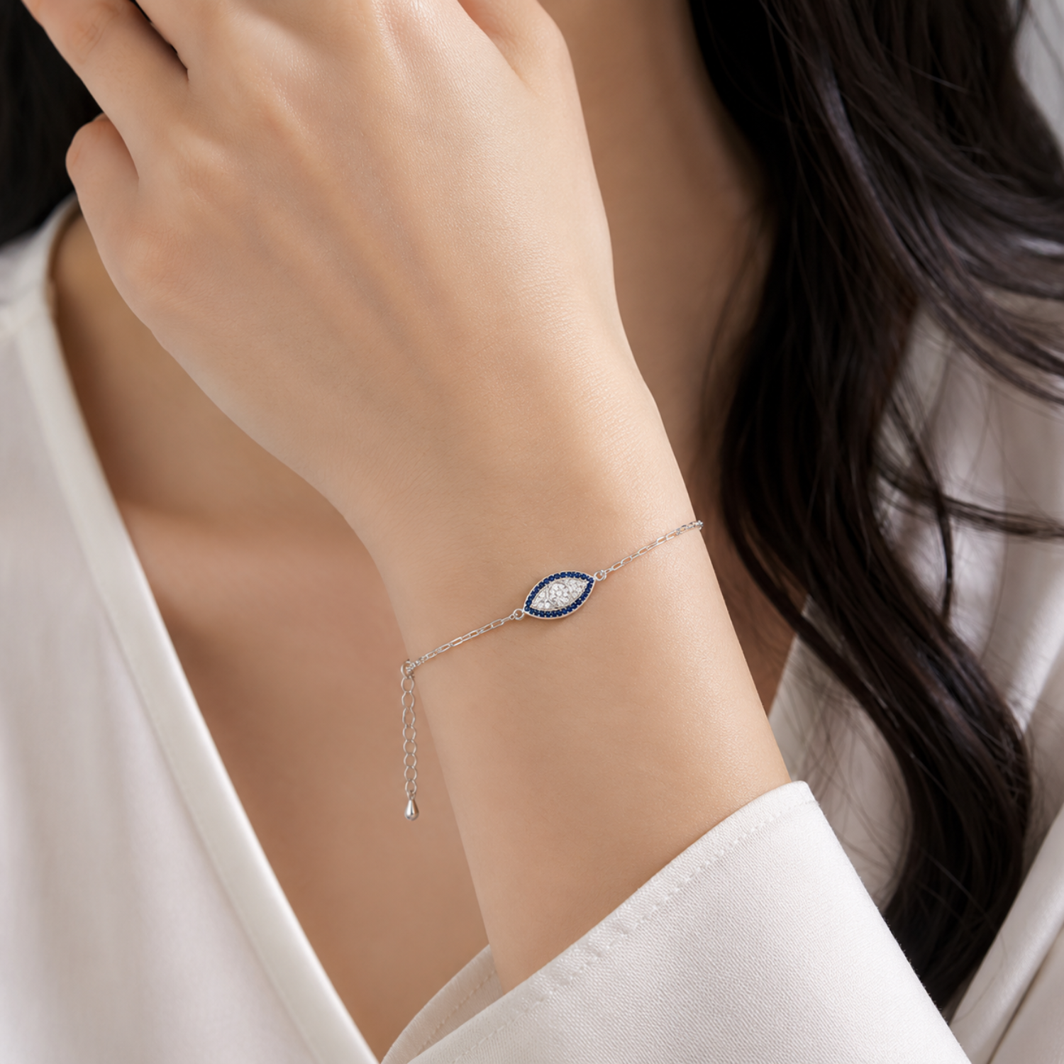 Silver Evil Eye Elegance Bracelet