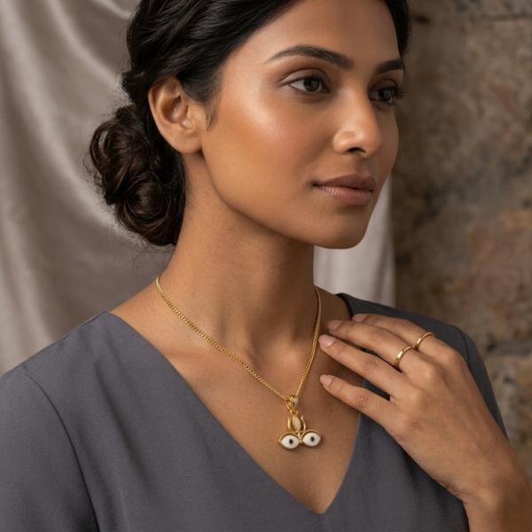 Silver Maa Durga Shakti Drishti Pendant