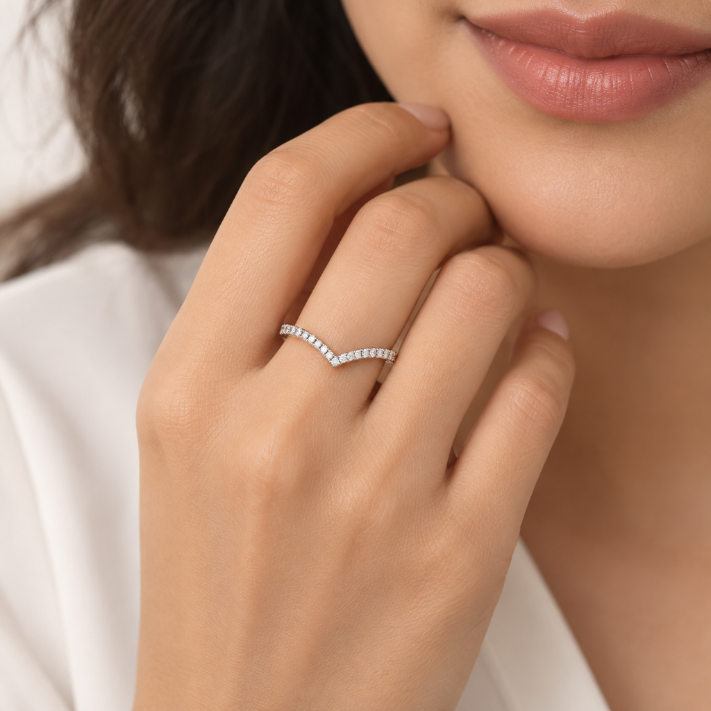 Silver Jewelcrest V Ring