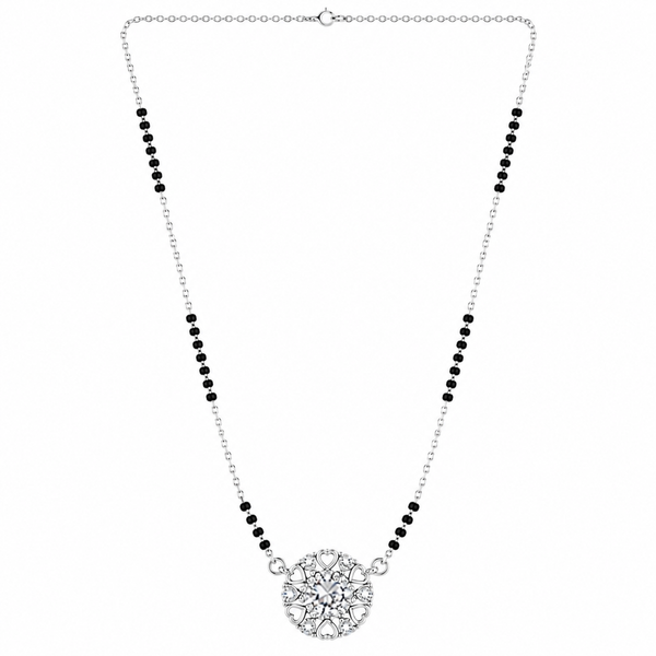 Silver Heart Solitaire Mangalsutra