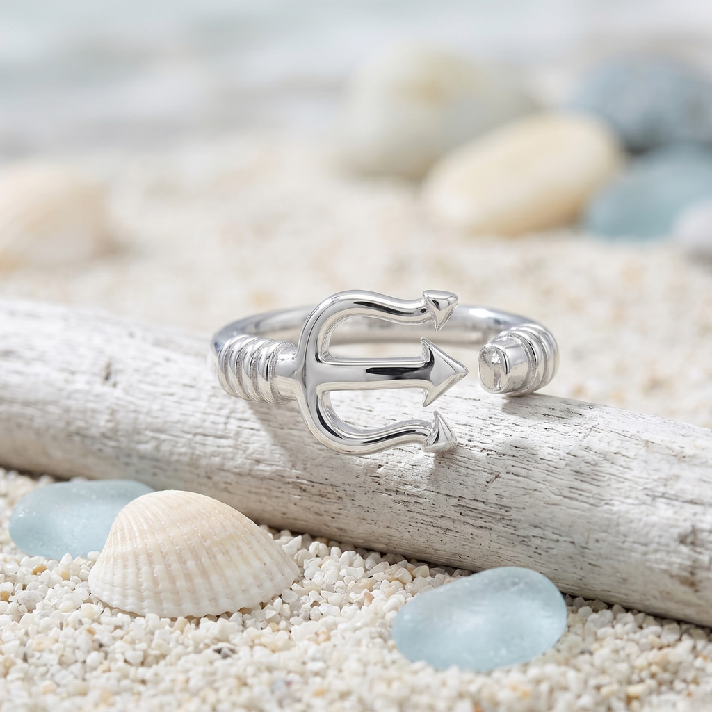 Silver Trident Ring