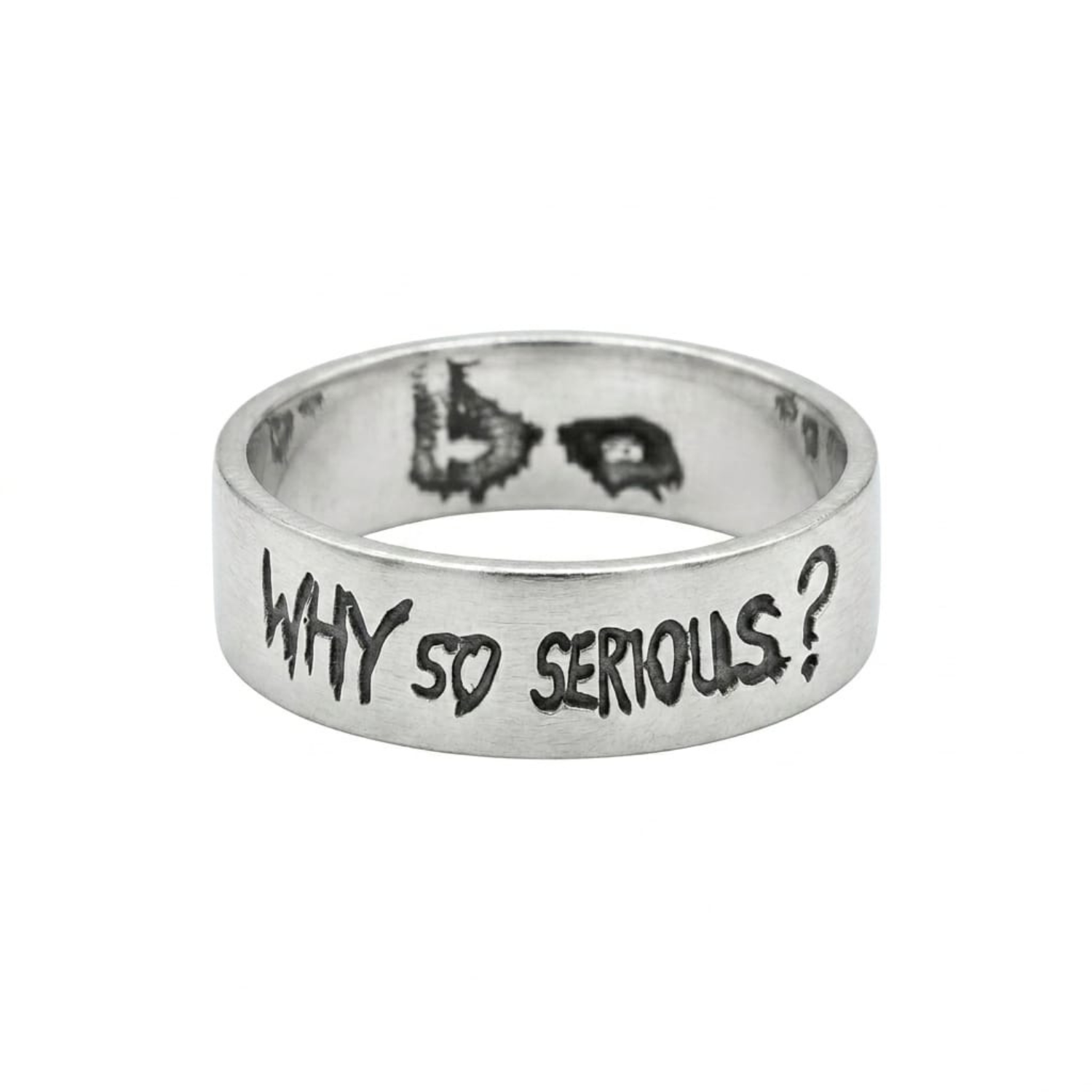 Silver Why So Serious Band Ring